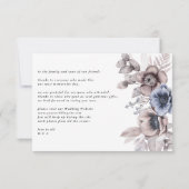 ロマンチックエレガントな水の色のフローラ非写真 サンキューカード (裏面)