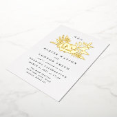 ロマンチックエレガントな水の色ミュートされたフローラ結婚の 箔招待状 (回転した状態)