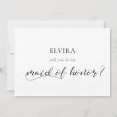 ロマンチックエレガントな私のメイド・オブ・オーナー(花嫁付き添い人)カード 招待状 (正面)