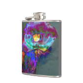 ロマンチックエレガントな紫のティール（緑がかった色）の絵画花 フラスク (左)