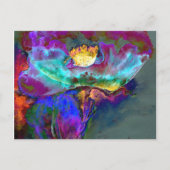 ロマンチックエレガントな紫のティール(緑がかった色)の絵画花 ポストカード (正面)