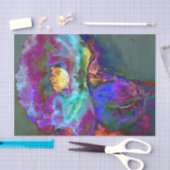 ロマンチックエレガントな紫のティール（緑がかった色）の絵画花 薄葉紙 (クラフト)