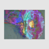 ロマンチックエレガントな紫のティール(緑がかった色)の絵画花 薄葉紙 (正面)