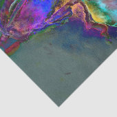 ロマンチックエレガントな紫のティール(緑がかった色)の絵画花 薄葉紙 (詳細)