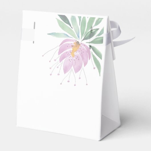 ロマンチックエレガントな紫の紫のフローラ水色 フェイバーボックス (裏面サイド)