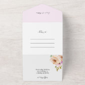 ロマンチックエレガントな紫の薄紫水色の花 オールインワン招待状 (外側)