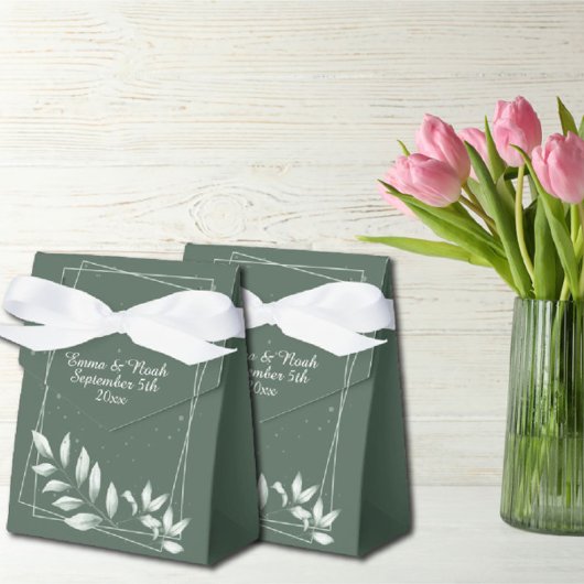 ロマンチックエレガントな色あせた葉緑の フェイバーボックス