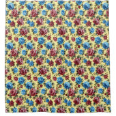 ロマンチックエレガントな花ヴィンテージバラパターン シャワーカーテン (正面)