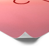 ロマンチックエレガントな赤いバラハートバレンタインデー ポスター (角)