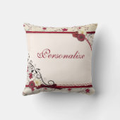 ロマンチックエレガントな赤いフローラをパーソナ縁どライズ クッション (裏面)