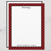 ロマンチックエレガントな赤と黒のハートがパーソナライズ (正面/裏面)