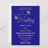 ロマンチックエレガントな金ゴールドの王室の花色 招待状 (正面)