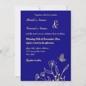 ロマンチックエレガントな金ゴールドの王室の花色 招待状 (正面)