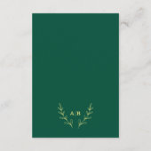ロマンチックエレガントな金ゴールド蝶エメラルド結婚ズ エンクロージャーカード (裏面)