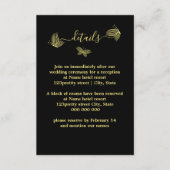 ロマンチックエレガントな金ゴールド蝶ブ結婚ラック エンクロージャーカード (正面)