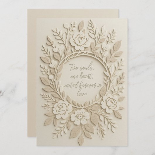 ロマンチックエレガントな静けさの結婚フローラ シーズンカード (正面/裏面)