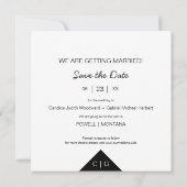 ロマンチックエレガントな3枚の写真婚約したカップルのセッション セーブザデート (裏面)