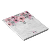 ロマンチックエレガントアンティークフローラパーソナライズされた ノートパッド (アングル)