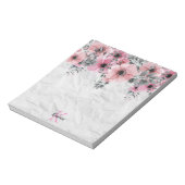 ロマンチックエレガントアンティークフローラパーソナライズされた ノートパッド (回転)