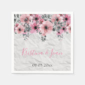 ロマンチックエレガントアンティークフローラ組成 スタンダードカクテルナプキン (正面)