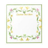 ロマンチックエレガントイエローライピンクハートメモ帳 ノートパッド (正面)