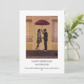 ロマンチックエレガントカップルの誕生日写真グリーティング カード (スタンド正面)