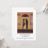 ロマンチックエレガントカップルの誕生日写真グリーティング カード (正面/裏面インサイチュ)