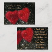 ロマンチックエレガントクラスツー赤いハートビジネス 名刺 (正面/裏面)