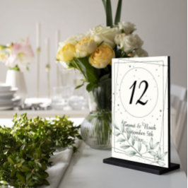 ロマンチックエレガントグリーンダスティ離れズ テーブルナンバー