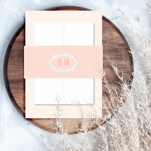 ロマンチックエレガントサンゴ 招待状ベリーバンド