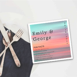 ロマンチックエレガントサンセットブルースカイビーチ結婚式 スタンダードカクテルナプキン