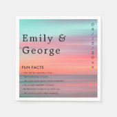 ロマンチックエレガントサンセットブルースカイビーチ結婚式 スタンダードカクテルナプキン (正面)