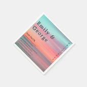 ロマンチックエレガントサンセットブルースカイビーチ結婚式 スタンダードカクテルナプキン (角)