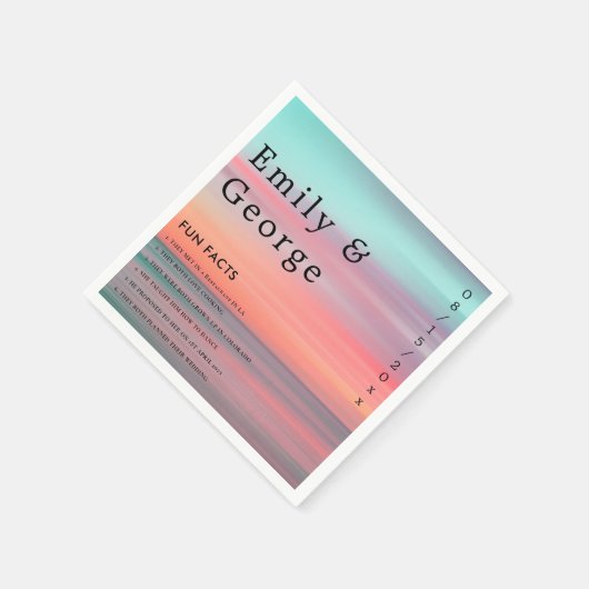 ロマンチックエレガントサンセットブルースカイビーチ結婚式 スタンダードカクテルナプキン (角)