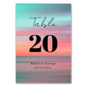 ロマンチックエレガントサンセットブルースカイビーチ結婚式 テーブルナンバー (裏面)