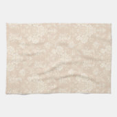 ロマンチックエレガントシックフローラダマスククリーム キッチンタオル (横)