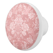 ロマンチックエレガントシックフローラダマスクパステルピンク セラミックノブ (右)