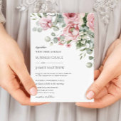 ロマンチックエレガントソフト赤面ピンクフローラ結婚ズ 招待状