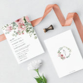 ロマンチックエレガントソフト赤面ピンクフローラ結婚ズ 招待状