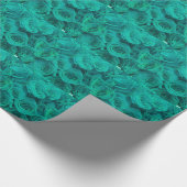 ロマンチックエレガントティール（緑がかった色） – 緑のバラ ラッピングペーパー (角)