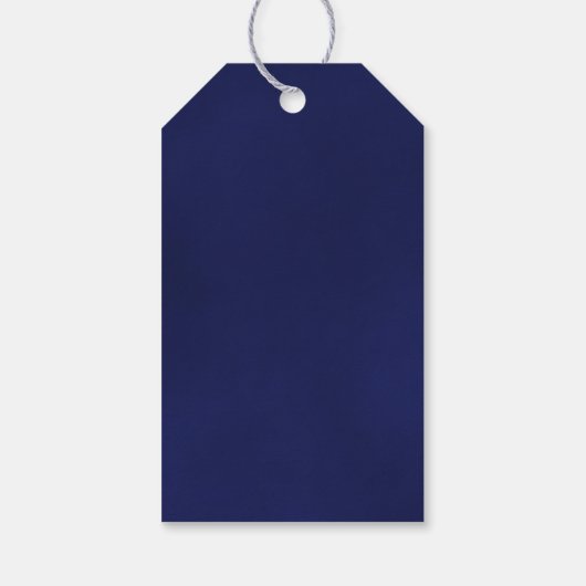 ロマンチックエレガントネイビーブルーバラ結婚ズサンキュー ギフトタグ (裏面)