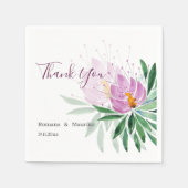 ロマンチックエレガントバイオレットロータスウォーターカラーアート スタンダードカクテルナプキン (正面)