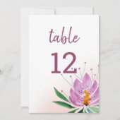 ロマンチックエレガントバイオレットロータスウォーターカラーアート 案内状 (正面)