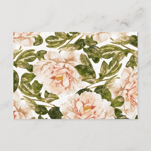 ロマンチックエレガントバラウェディングレセプションカード エンクロージャーカード (裏面)