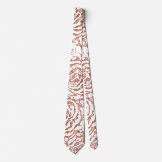 ロマンチックエレガントバラ金ゴールドバラパターン画像 ネクタイ (正面)