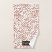 ロマンチックエレガントバラ金ゴールドバラパターン画像 バスタオルセット (ハンドタオル)