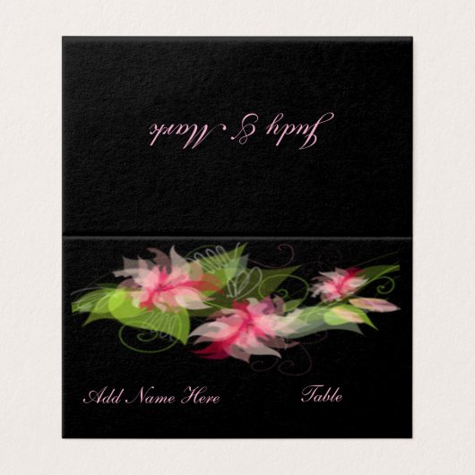 ロマンチックエレガントピンクのフラワーテーブル座席表 (外部フラット)