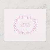 ロマンチックエレガントピンクブライダルシャワーレシピカード エンクロージャーカード (裏面)