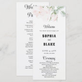 ロマンチックエレガントピンクローズホワイト結婚式 プログラム (正面/裏面)