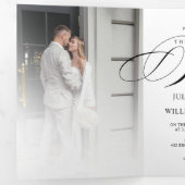 ロマンチックエレガントフォトトリフォールド結婚式招待状 三つ折りプログラム (内部最初)